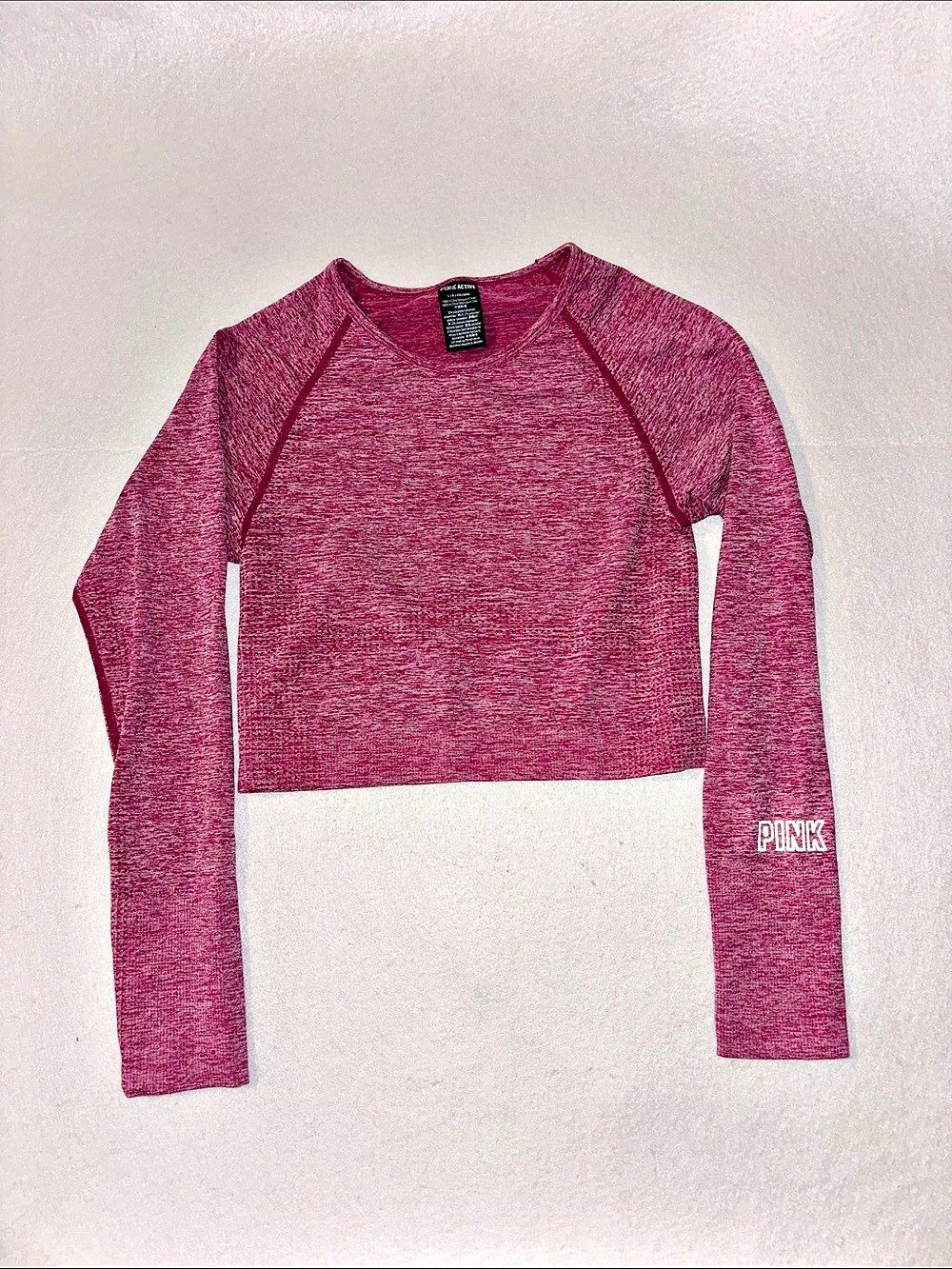 PINK Long Sleeve Cropped Top in Large Like New